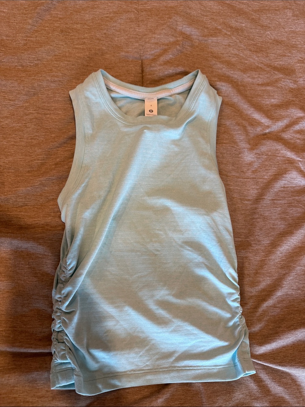 lululemon athletica mint colored Ruched Side Tank